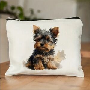 Yorkshire Terrier Pattern Portable Zipper Pouch NIP